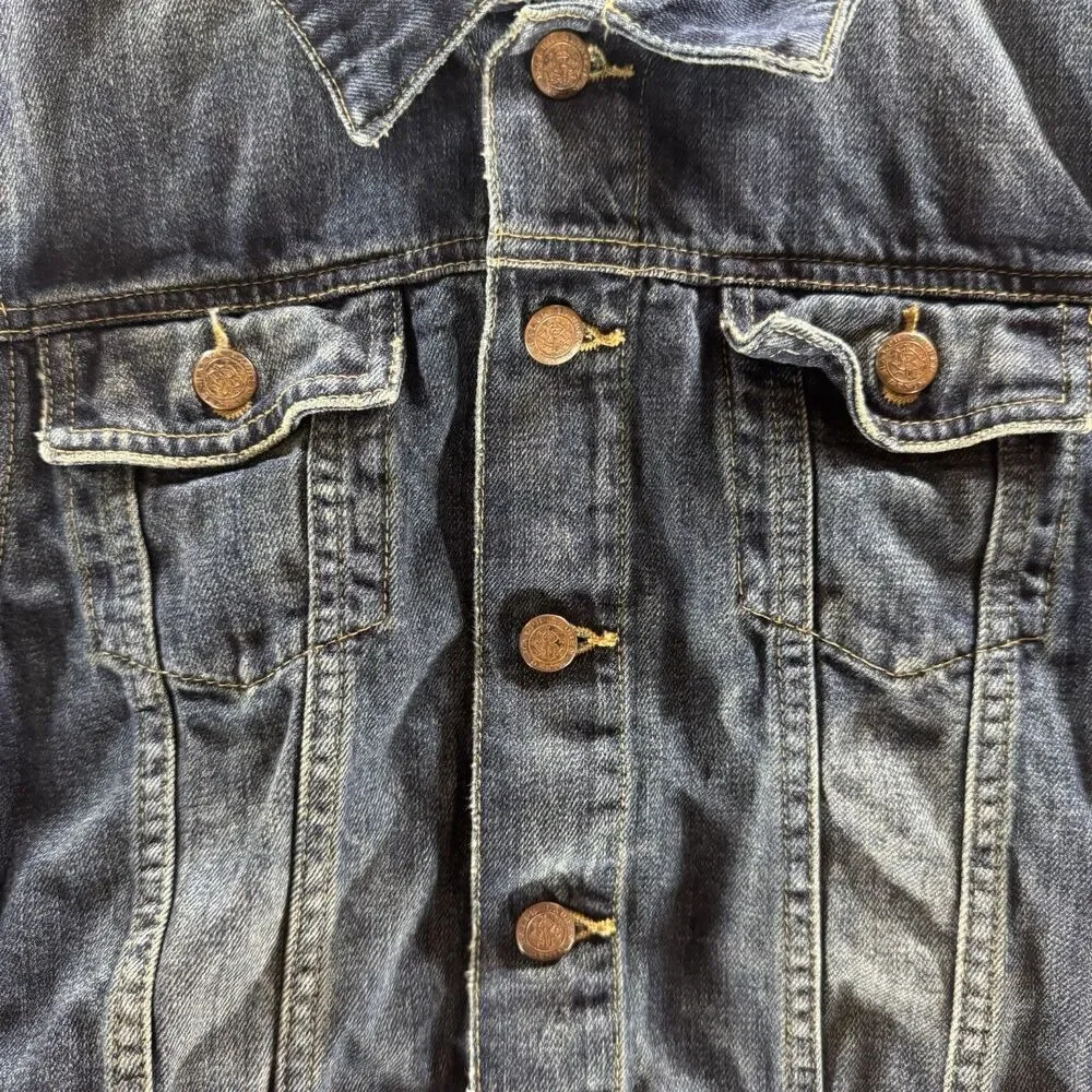 Polo Ralph Lauren Denim Jacket Girls 10 Blue Trucker Youth Cropped‎ Pockets Kids